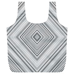 Black White Grey Pinstripes Angles Full Print Recycle Bag (xl)