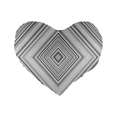 Black White Grey Pinstripes Angles Standard 16  Premium Flano Heart Shape Cushions