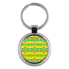 Birds Beach Sun Abstract Pattern Key Chain (round) by HermanTelo