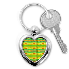 Birds Beach Sun Abstract Pattern Key Chain (heart) by HermanTelo