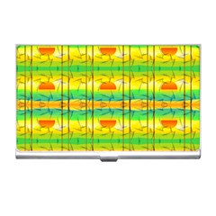 Birds Beach Sun Abstract Pattern Business Card Holder