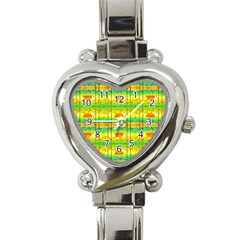 Birds Beach Sun Abstract Pattern Heart Italian Charm Watch by HermanTelo