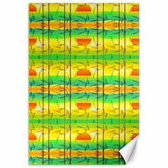 Birds Beach Sun Abstract Pattern Canvas 12  X 18 