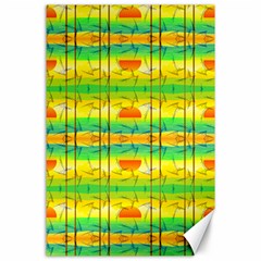 Birds Beach Sun Abstract Pattern Canvas 24  X 36 