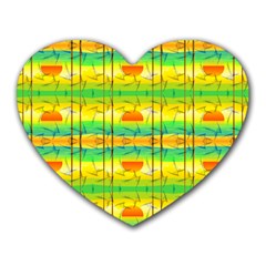 Birds Beach Sun Abstract Pattern Heart Mousepads by HermanTelo