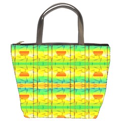 Birds Beach Sun Abstract Pattern Bucket Bag