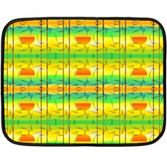 Birds Beach Sun Abstract Pattern Fleece Blanket (mini)