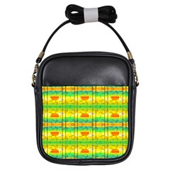 Birds Beach Sun Abstract Pattern Girls Sling Bag by HermanTelo