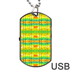 Birds Beach Sun Abstract Pattern Dog Tag Usb Flash (one Side) by HermanTelo