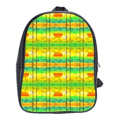 Birds Beach Sun Abstract Pattern School Bag (xl)