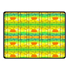 Birds Beach Sun Abstract Pattern Double Sided Fleece Blanket (small) 