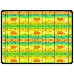 Birds Beach Sun Abstract Pattern Double Sided Fleece Blanket (large)  by HermanTelo