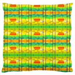 Birds Beach Sun Abstract Pattern Large Flano Cushion Case (one Side)