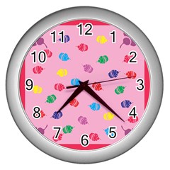 Cupcakes Food Dessert Celebration Wall Clock (Silver)