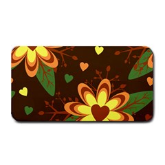 Floral Hearts Brown Green Retro Medium Bar Mats