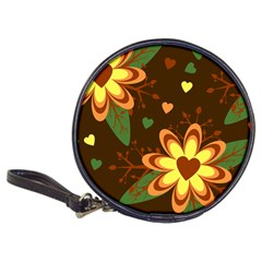 Floral Hearts Brown Green Retro Classic 20-cd Wallets