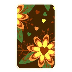 Floral Hearts Brown Green Retro Memory Card Reader (rectangular)