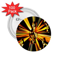 Clef Golden Music 2.25  Buttons (100 pack) 