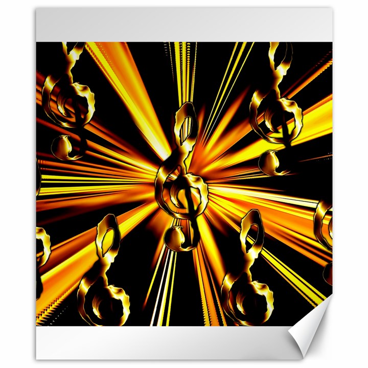 Clef Golden Music Canvas 8  x 10 