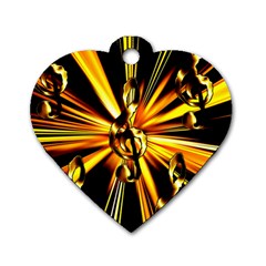 Clef Golden Music Dog Tag Heart (One Side)