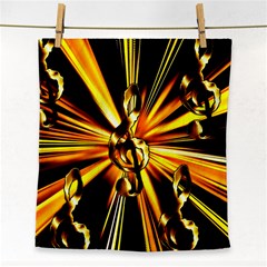 Clef Golden Music Face Towel