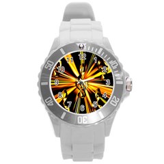 Clef Golden Music Round Plastic Sport Watch (L)