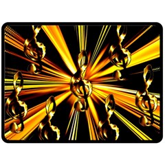 Clef Golden Music Double Sided Fleece Blanket (Large) 