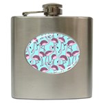 Flemish Rosa Birds Nature Fauna Flamenco Hip Flask (6 oz) Front