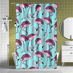 Flemish Rosa Birds Nature Fauna Flamenco Shower Curtain 48  X 72  (small) 