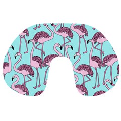 Flemish Rosa Birds Nature Fauna Flamenco Travel Neck Pillow by HermanTelo