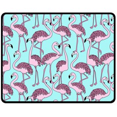 Flemish Rosa Birds Nature Fauna Flamenco Double Sided Fleece Blanket (medium)  by HermanTelo