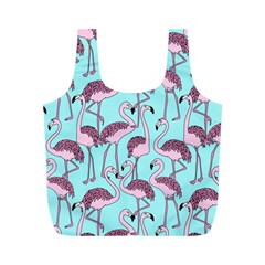 Flemish Rosa Birds Nature Fauna Flamenco Full Print Recycle Bag (m)