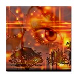 Eye Butterfly Evening Sky Tile Coasters Front