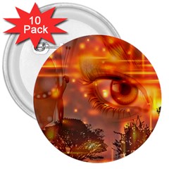 Eye Butterfly Evening Sky 3  Buttons (10 Pack)  by HermanTelo