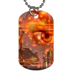 Eye Butterfly Evening Sky Dog Tag (two Sides)