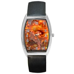 Eye Butterfly Evening Sky Barrel Style Metal Watch by HermanTelo