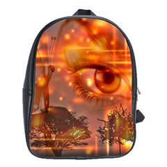 Eye Butterfly Evening Sky School Bag (large)