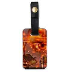 Eye Butterfly Evening Sky Luggage Tag (one Side) by HermanTelo