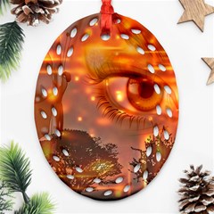 Eye Butterfly Evening Sky Ornament (oval Filigree)