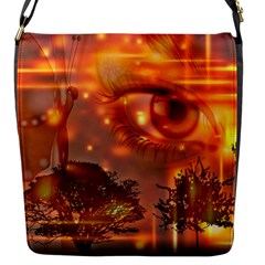 Eye Butterfly Evening Sky Flap Closure Messenger Bag (s) by HermanTelo