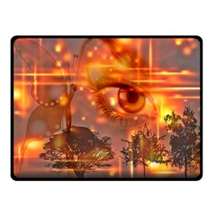 Eye Butterfly Evening Sky Double Sided Fleece Blanket (small) 