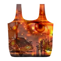 Eye Butterfly Evening Sky Full Print Recycle Bag (l)