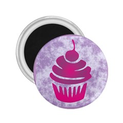 Cupcake Food Purple Dessert Baked 2 25  Magnets by HermanTelo