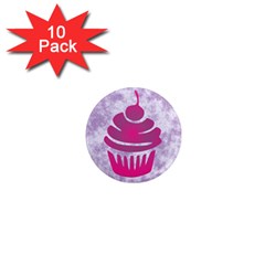 Cupcake Food Purple Dessert Baked 1  Mini Magnet (10 Pack)  by HermanTelo