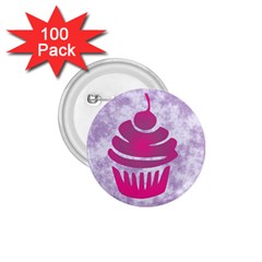 Cupcake Food Purple Dessert Baked 1 75  Buttons (100 Pack)  by HermanTelo