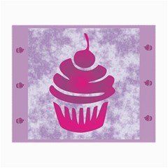 Cupcake Food Purple Dessert Baked Small Glasses Cloth by HermanTelo