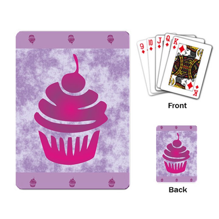 Cupcake Food Purple Dessert Baked Playing Cards Single Design