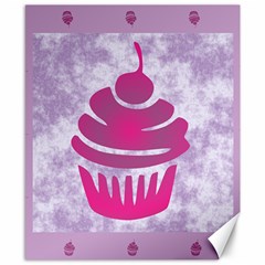 Cupcake Food Purple Dessert Baked Canvas 8  X 10  by HermanTelo