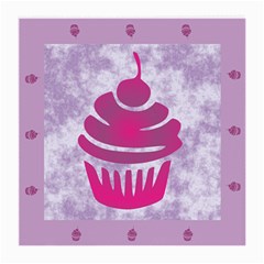 Cupcake Food Purple Dessert Baked Medium Glasses Cloth by HermanTelo