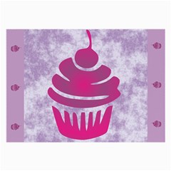 Cupcake Food Purple Dessert Baked Large Glasses Cloth by HermanTelo